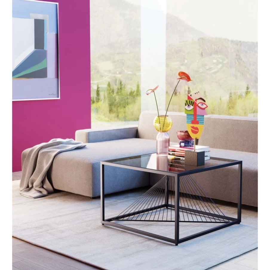 KARE Design Modern Twisted Leg Coffee Table - 75cm x 75cm Square Living Room Center Table