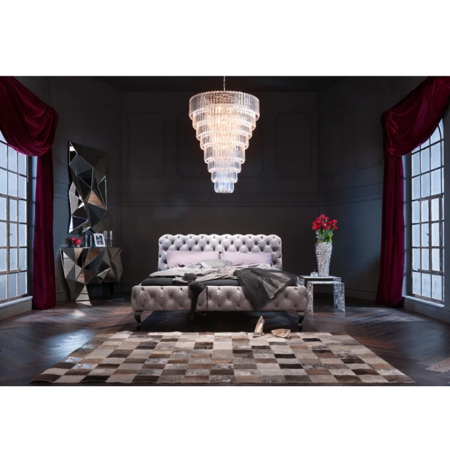 KARE Design Velvet Silver Grey Bed Frame 180x200 cm - Luxurious Bed Desire Collection