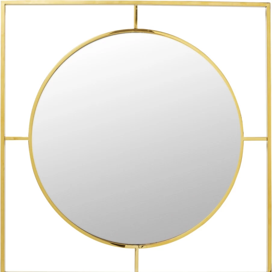 KARE Design Gold Framed Stanford Mirror - 90cm Round Decorative Wall Mirror for Modern Interiors