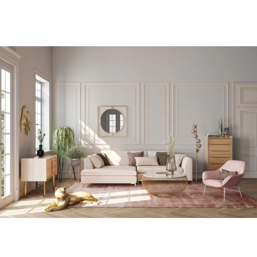 KARE Design Gold Framed Stanford Mirror - 90cm Round Decorative Wall Mirror for Modern Interiors
