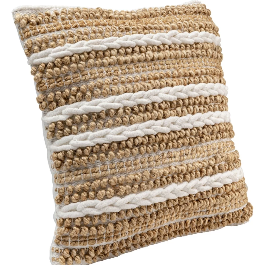 KARE Design Modern Beige Cushion Loop 45x45cm Decorative Throw Pillow