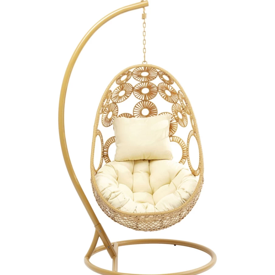 KARE Design Hanging Chair Ibiza Nature - Modern Boho Outdoor Swing Chair for Patio and Garden