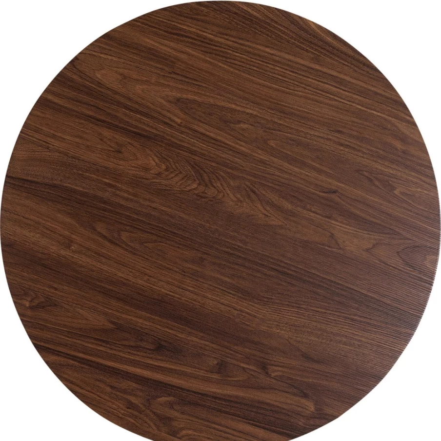 KARE Design Modern Walnut Table Top Schickeria 80cm Round Dining or Conference Table