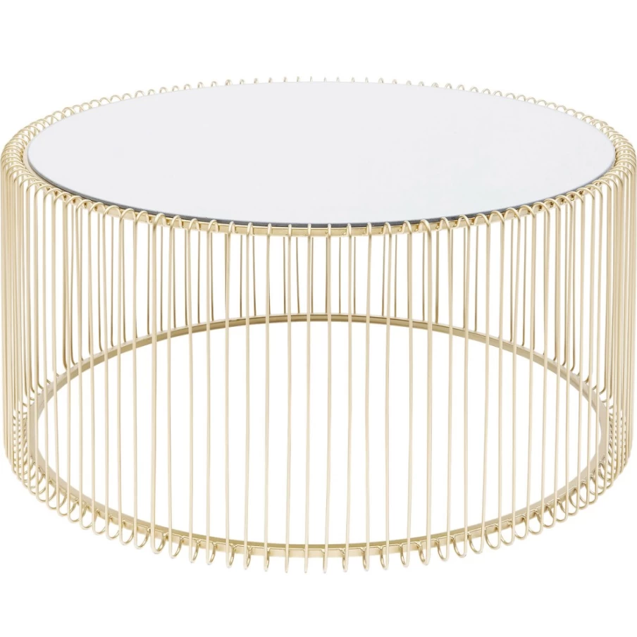 KARE Design Brass Coffee Table Wire Uno - 80cm Modern Side Table for Living Room