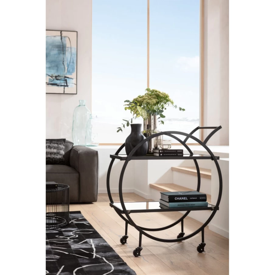 KARE Design Modern Black Loft Style Tray Table - Stylish Side Table for Living Room