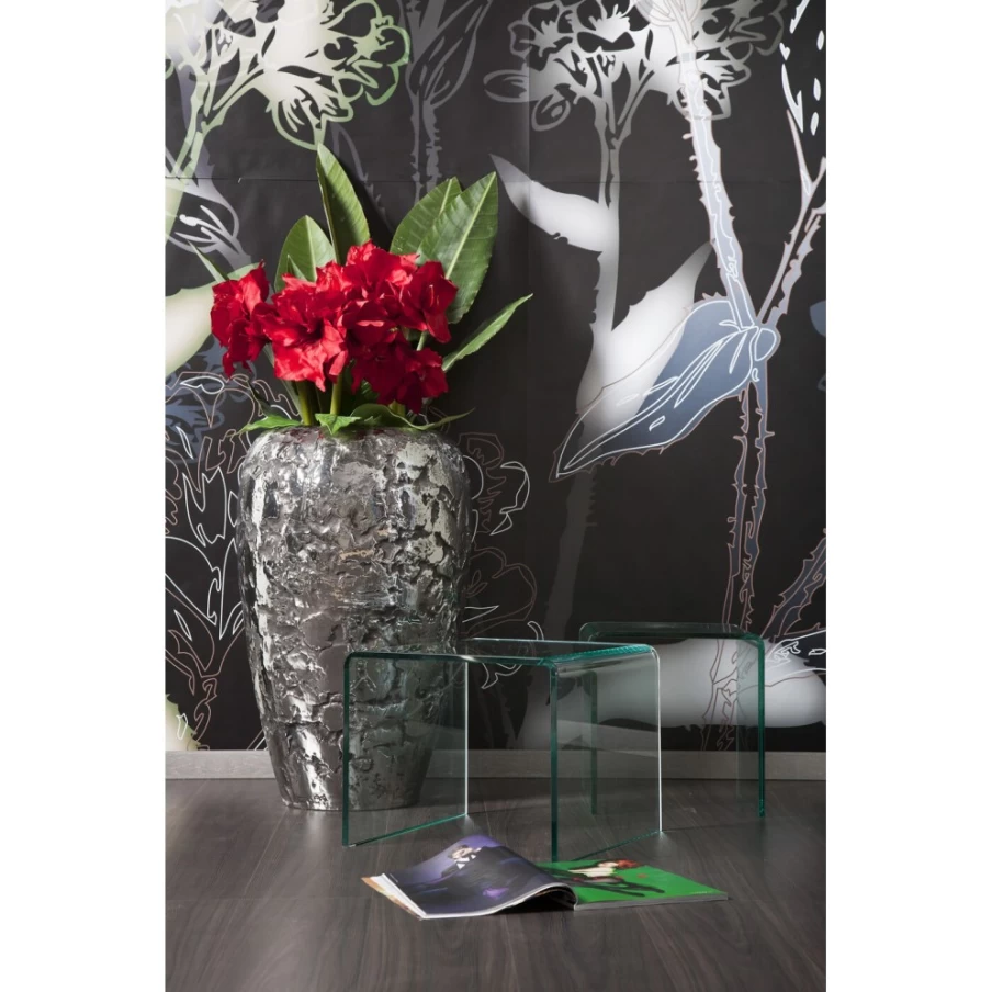 KARE Design Modern Nest of 3 Transparent Acrylic Club Tables - Stylish Stackable Living Room Furniture