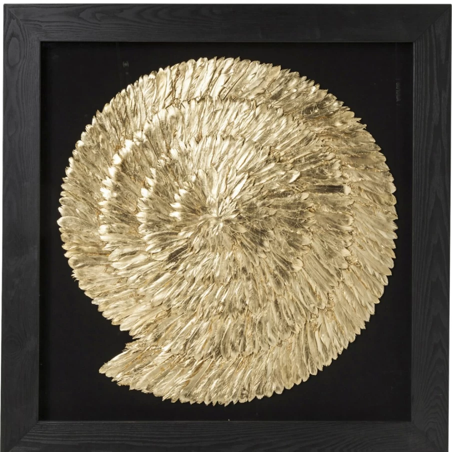 KARE Design Golden Snail Wall Art Deco Frame 120x120cm Square Modern Home Decor