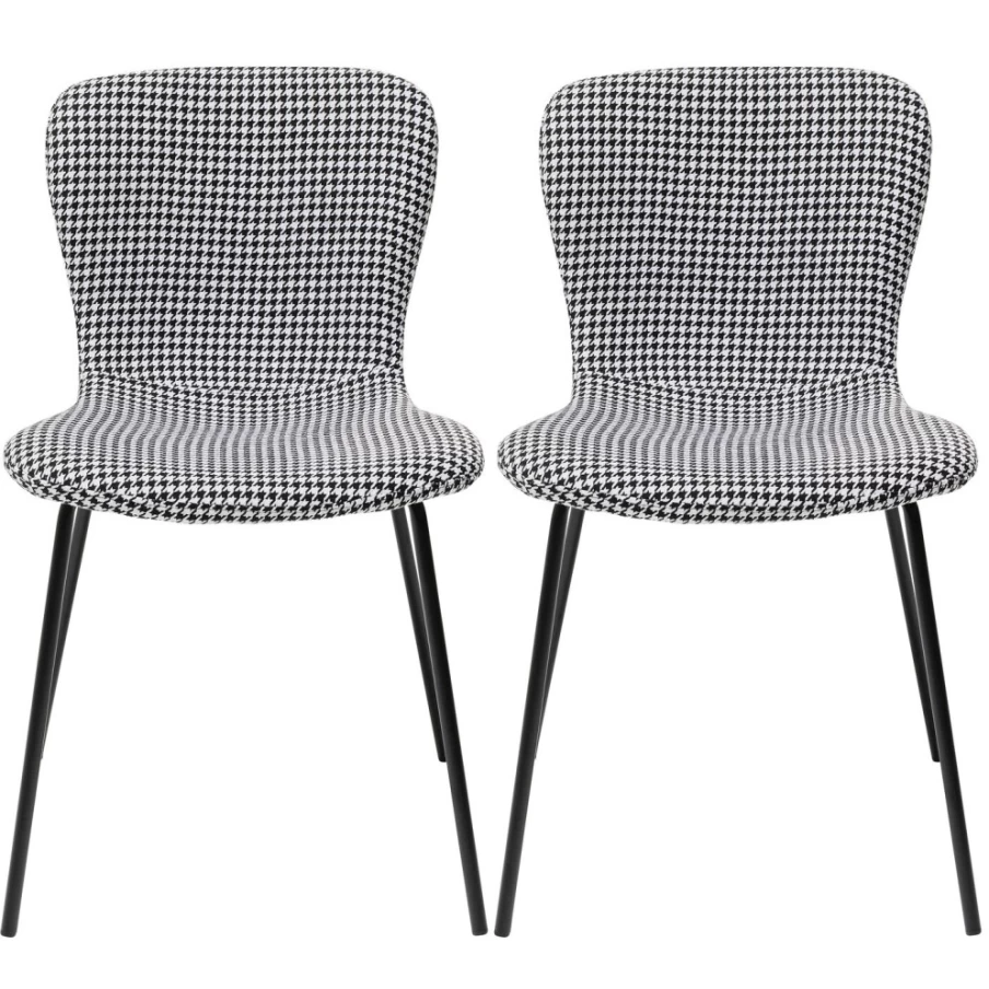 "KARE Design Gerda Black and White Chair Set of 2 – Modern Dining Chairs"