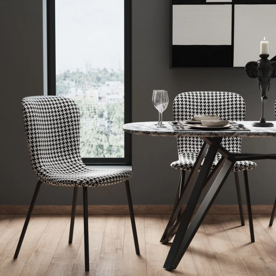 "KARE Design Gerda Black and White Chair Set of 2 – Modern Dining Chairs"
