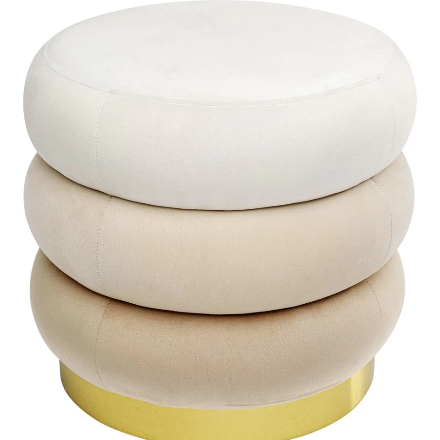 KARE Design Modern Cream Sandwich Stool - 45cm Height, Stylish Bar Stool for Home & Cafe