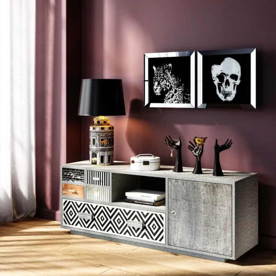 KARE Design Modern Chalet Lowboard with 5 Drawers and 1 Door - Stylish Storage Cabinet