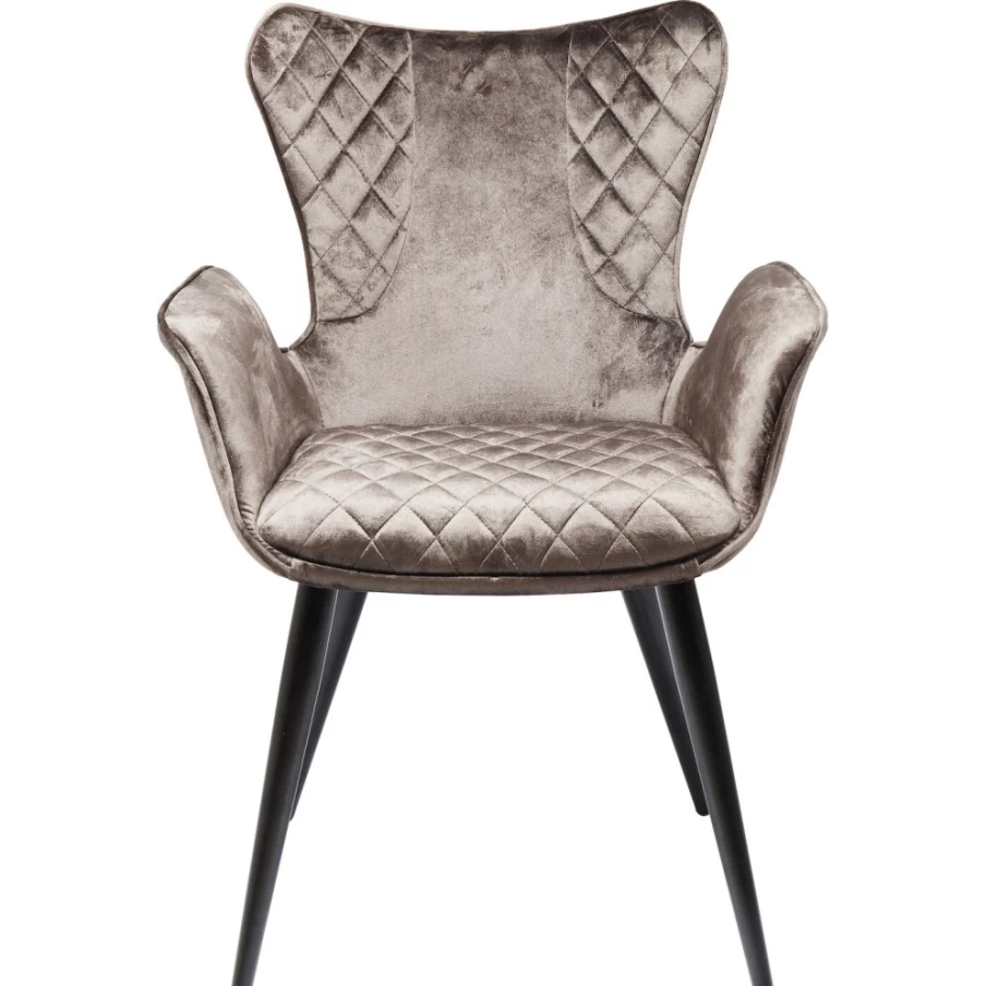 "KARE Design Modern Armchair With Armrests - Dream Brown Upholstered Lounge Chair"