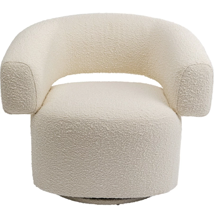 "KARE Design Maye Cream Swivel Armchair - Modern Rotating Lounge Chair"