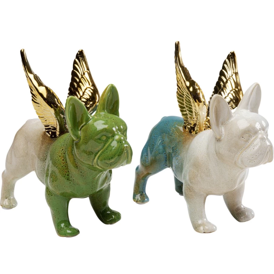 "KARE Design Angel Wings Dog Statue - Decorative Figurine for Home Decor"
