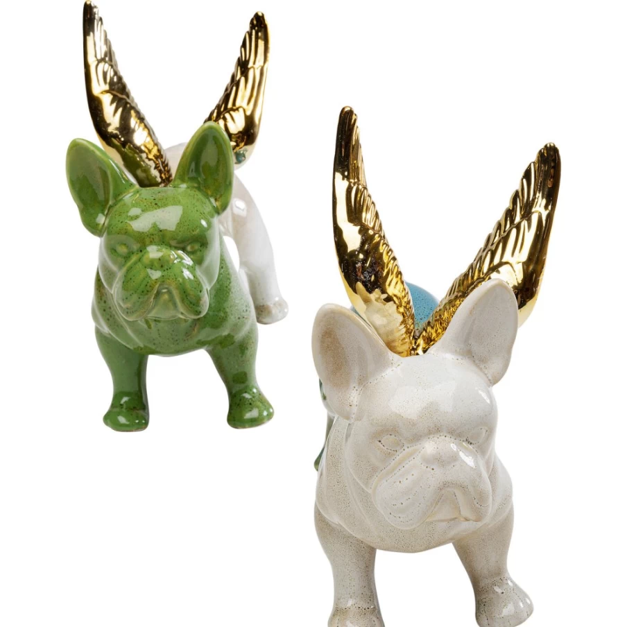 "KARE Design Angel Wings Dog Statue - Decorative Figurine for Home Decor"