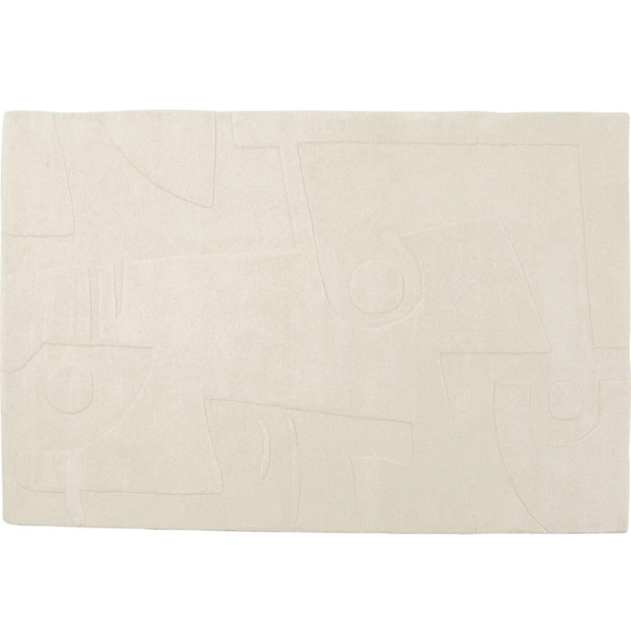 KARE Design Modern Off White Carpet Corner 170x240 cm Plush Living Room Rug