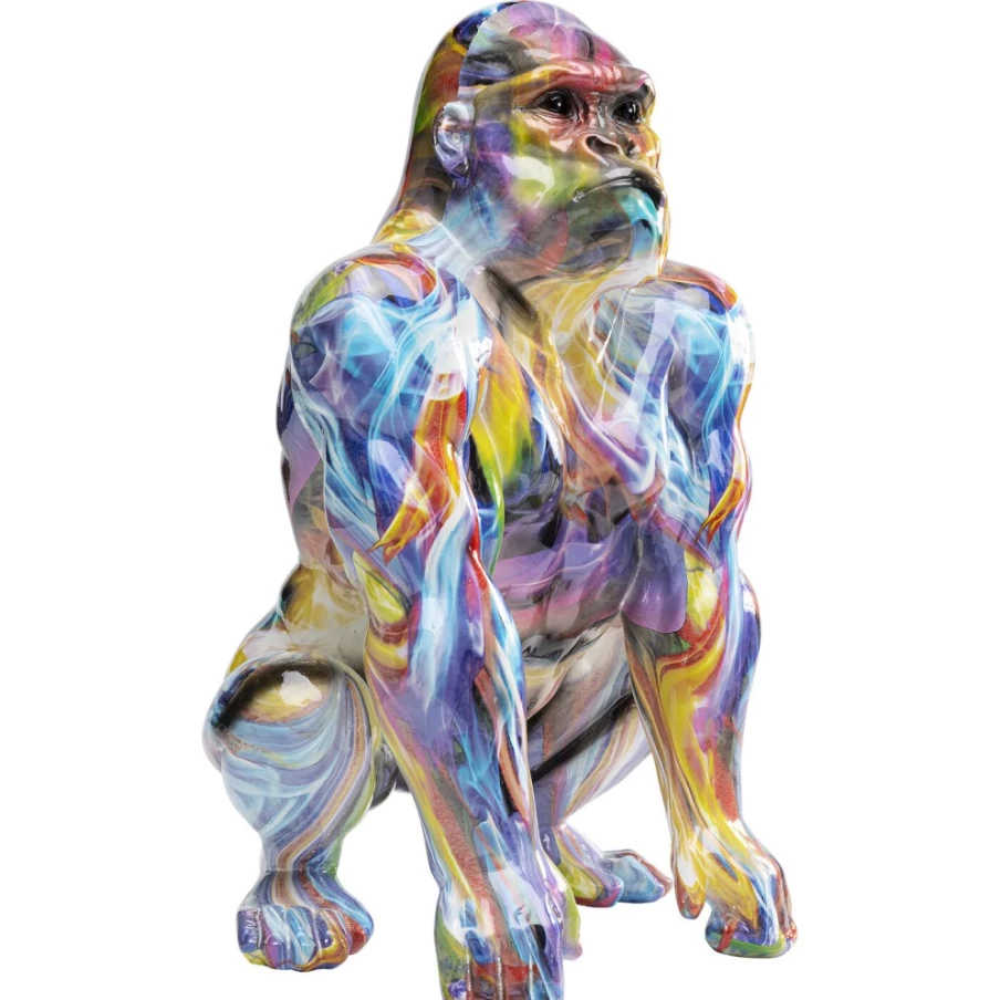 KARE Design Modern Colorful 45Cm Watching Gorilla Statue Home Decor Figurine