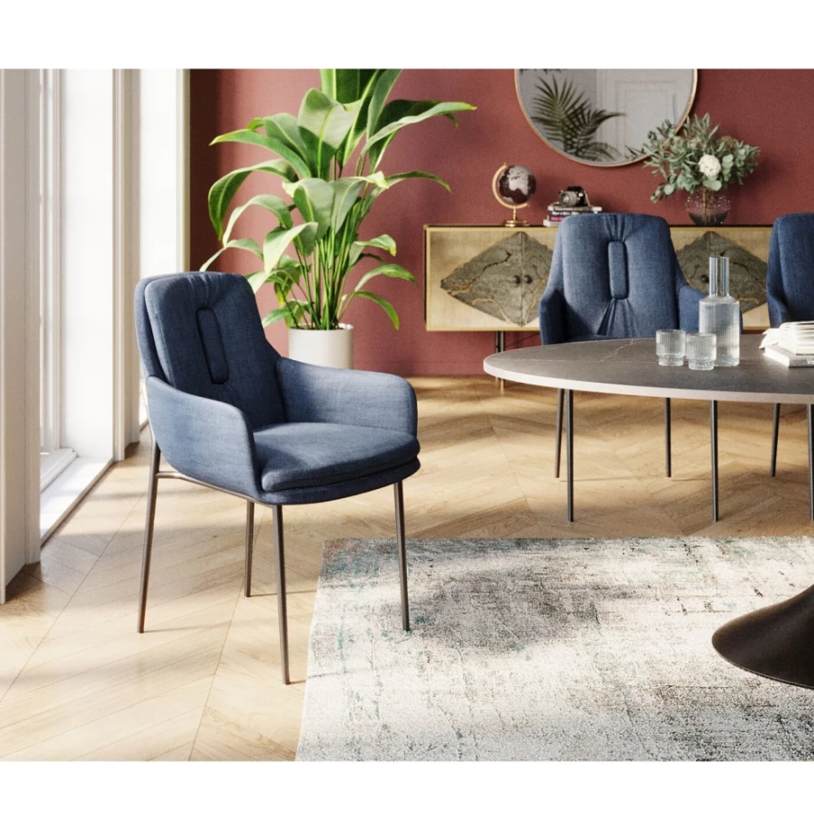"KARE Design Thea Dark Grey Armchair - Modern Comfortable Lounge Chair With Armrests"