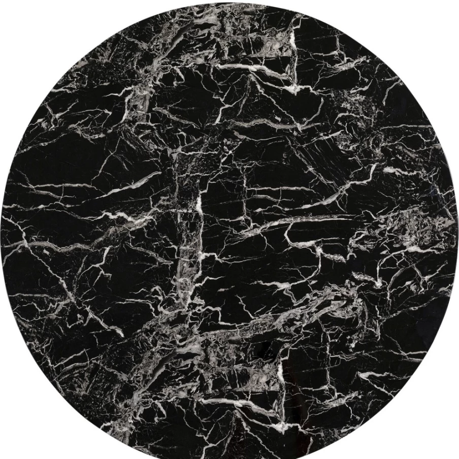 KARE Design Modern Schickeria Black Marble Table Top 80cm Round Dining Table