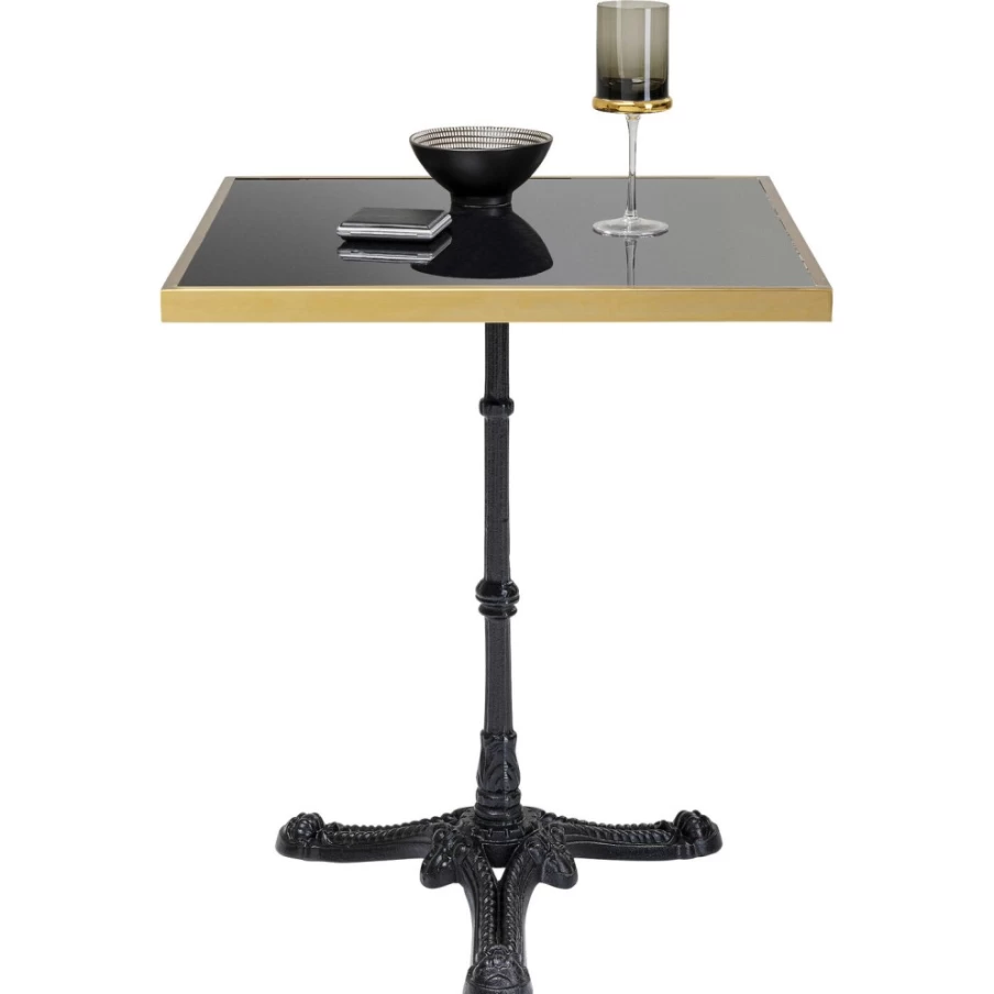 KARE Design Modern Bistro Table 60x60cm - Square Cafe Table for Outdoor & Indoor Use - Schwarz Black Kaffeehaus Style