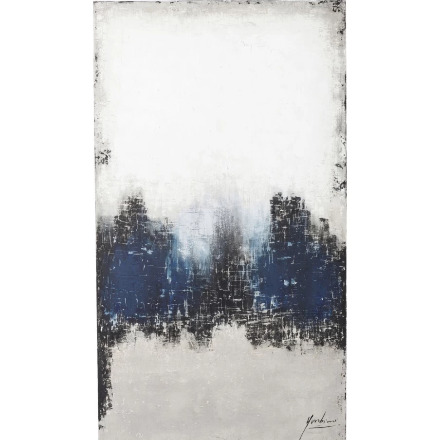 "KARE Design Modern Abstract Acrylic Painting 'Into The Sea' Large Wall Art 120x210cm Blue Ocean Decor"