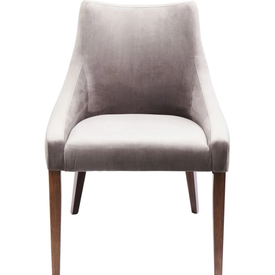 "KARE Design Velvet Grey Chair Mode - Stylish Modern Lounge Chair for Home Decor"