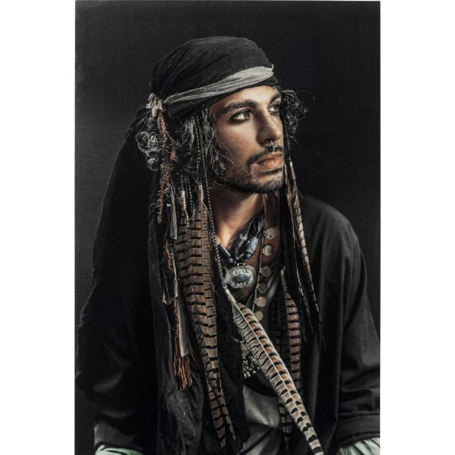 "KARE Design Pirate-Themed Glass Wall Art Picture - 80x120cm Modern Home Decor"