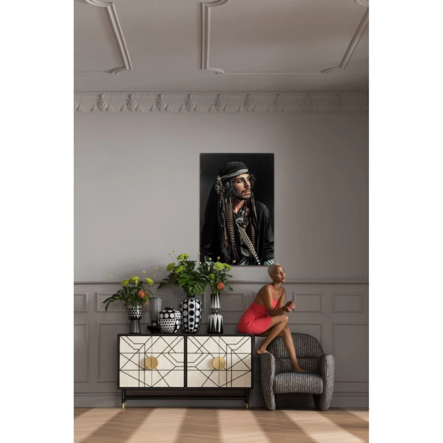 "KARE Design Pirate-Themed Glass Wall Art Picture - 80x120cm Modern Home Decor"