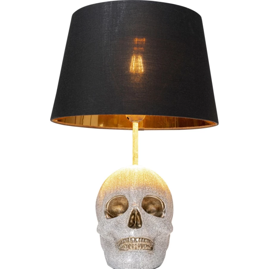 KARE Design Modern Skull Crystal Table Lamp - 44cm Gothic Decor LED Lighting for Home & Office