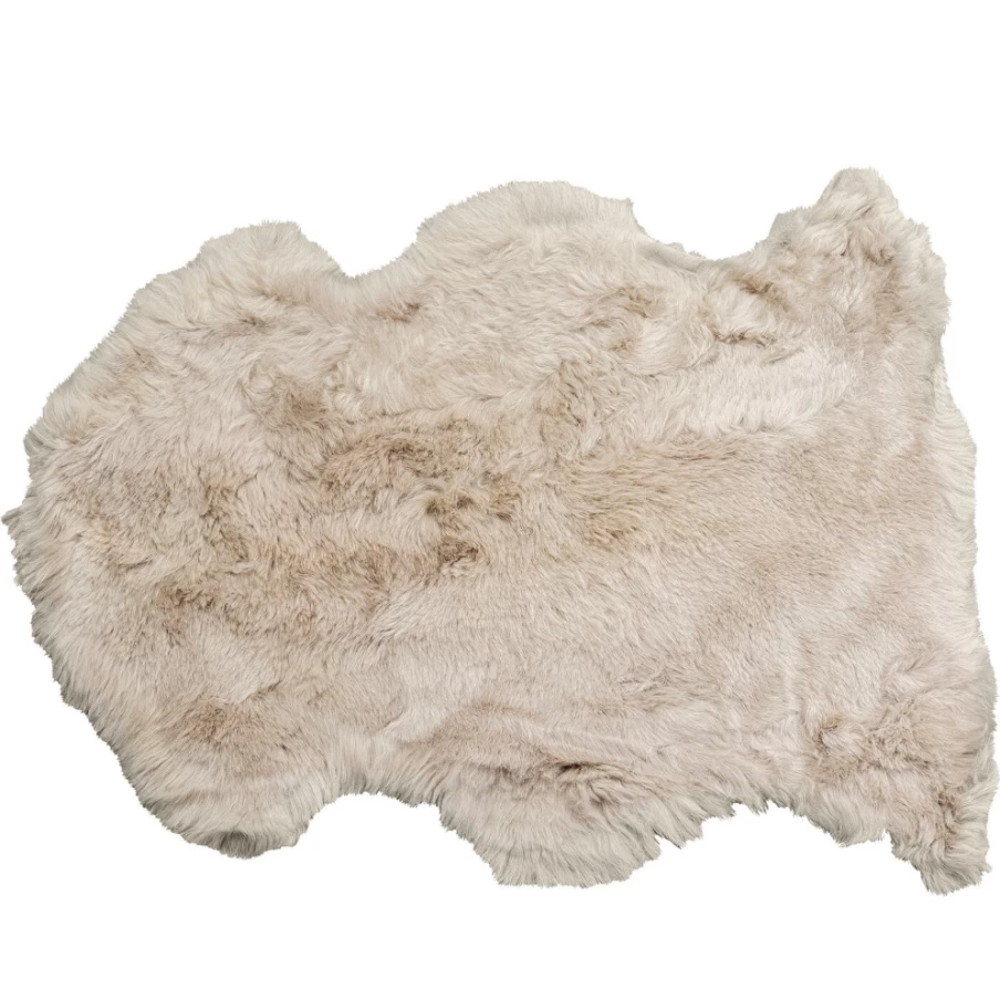 "KARE Design Lambskin Heidi Grey Throw Blanket 65x85 cm Luxurious Soft Decorative Home Decor"