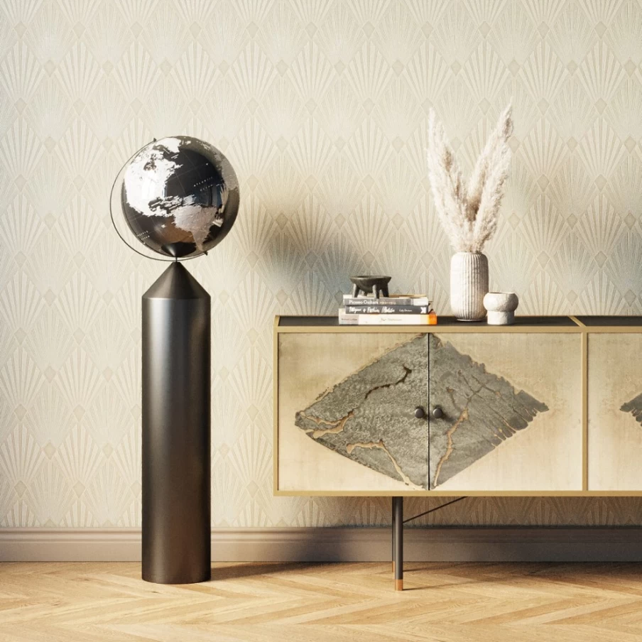 KARE Design Modern Deco Object Globe Top Black 132cm - Stylish Home Decor Floor Lamp