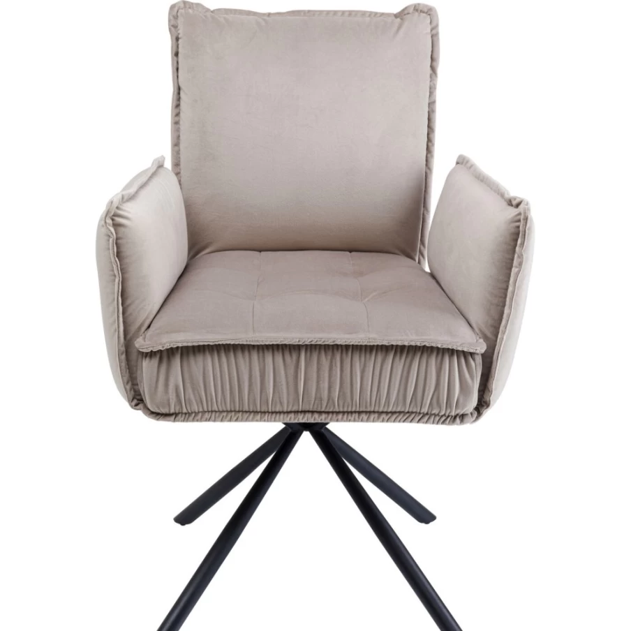 "KARE Design Chelsea Grey Swivel Armchair - Modern Adjustable Lounge Chair With Armrests"