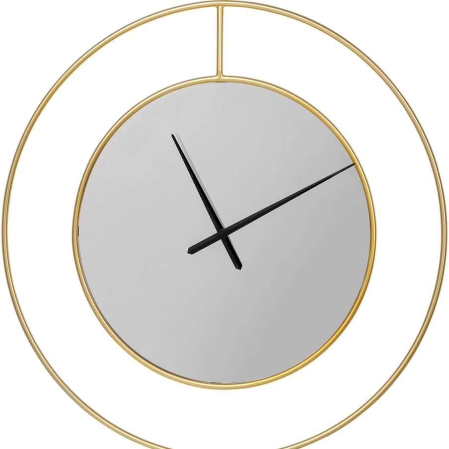 KARE Design Magnificent Gold Wall Clock - 90cm Round Luxury Decorative Clock for Living Room