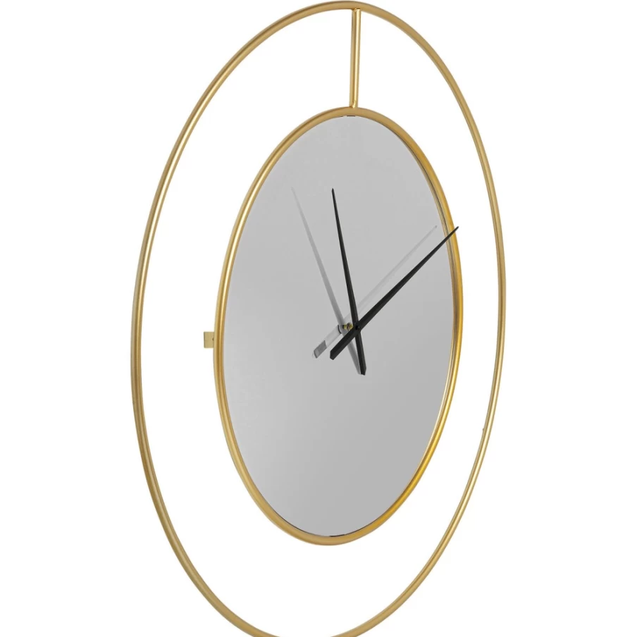 KARE Design Magnificent Gold Wall Clock - 90cm Round Luxury Decorative Clock for Living Room