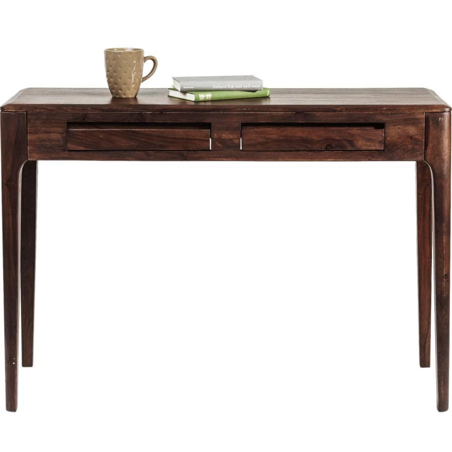 KARE Design Modern Laptop Desk - Brooklyn Walnut Finish, 110cm x 40cm Home Office Workstation