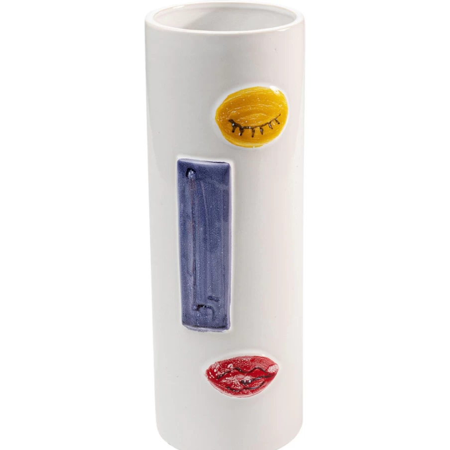 KARE Design Modern Colored Face Art Vase - 33cm Handcrafted Home Decor