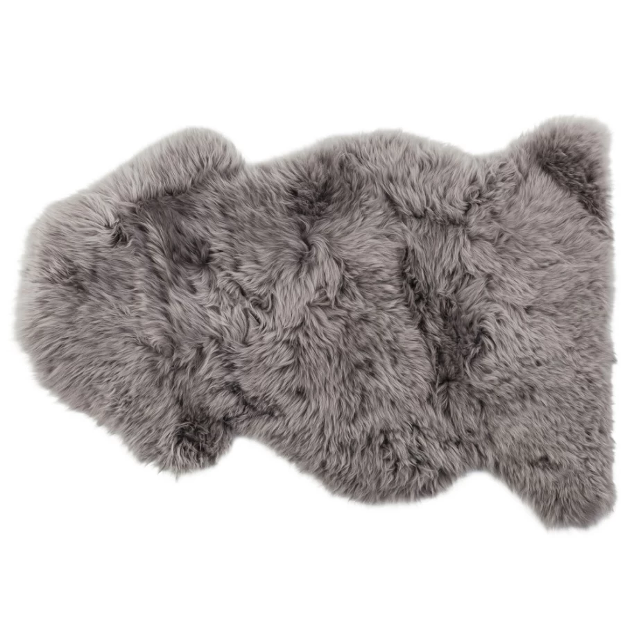 "KARE Design Modern Grey Lambskin Rug 95cm - Luxury Soft Sheepskin Decorative Carpet"
