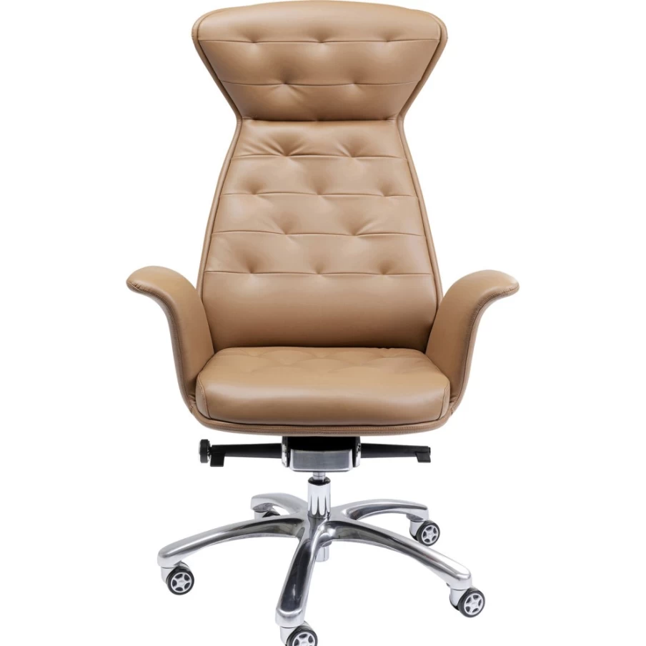 "KARE Design Brady Silver Modern Office Chair – Ergonomic Executive Desk Chair"