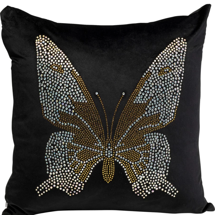KARE Design Decorative Cushion Cover 45x45 cm with Diamond and Butterfly Pattern
