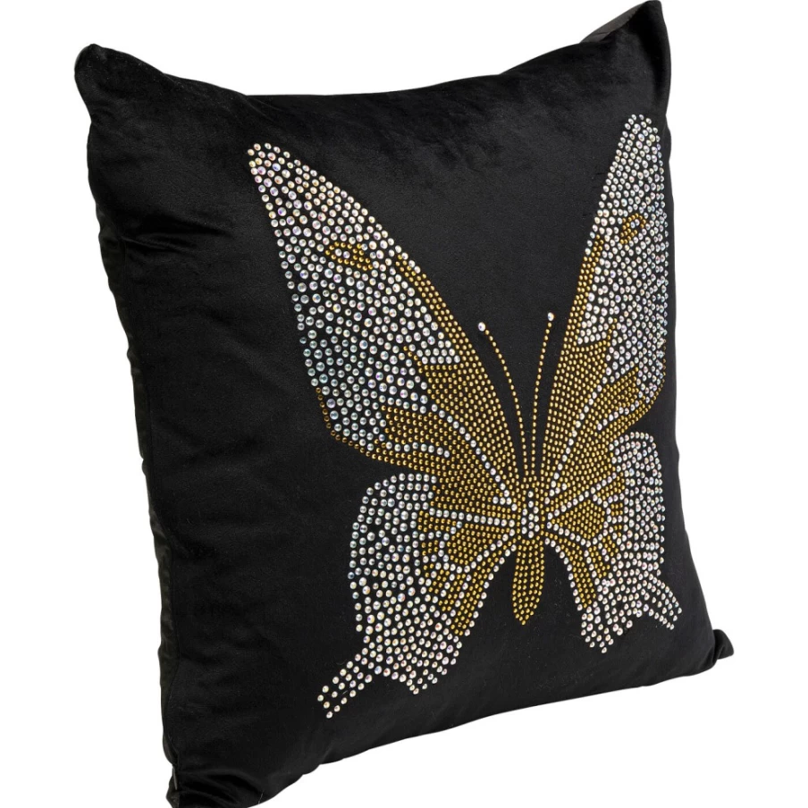 KARE Design Decorative Cushion Cover 45x45 cm with Diamond and Butterfly Pattern