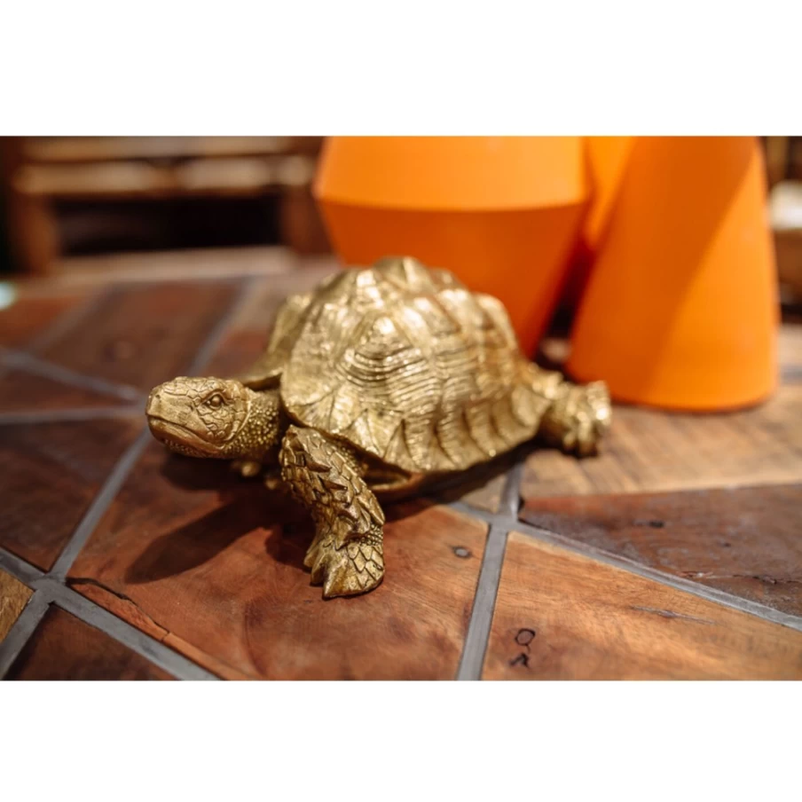 KARE Design Gold Turtle Decorative Figurine - Small Tabletop Decor
