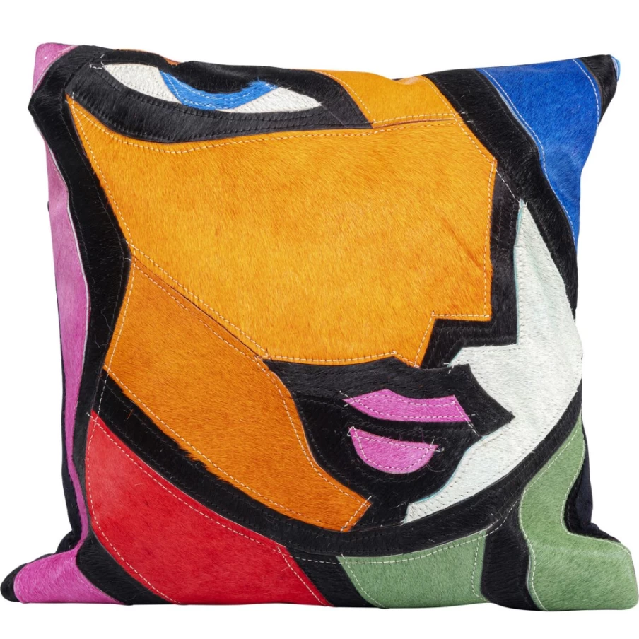 "KARE Design Abstract Lady Face Cushion Cover 40x40cm Modern Home Decor Pillow Case"