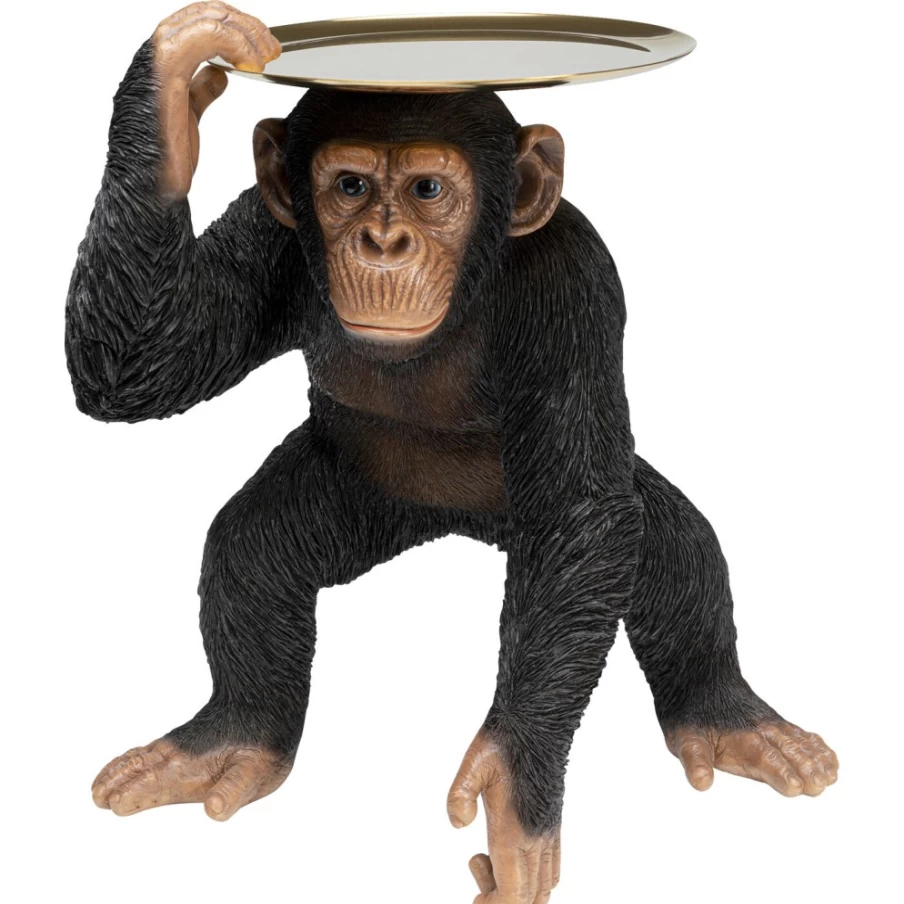 KARE Design Modern Butler Chimpanzee Figurine - Black Decorative Statue, 52cm Height