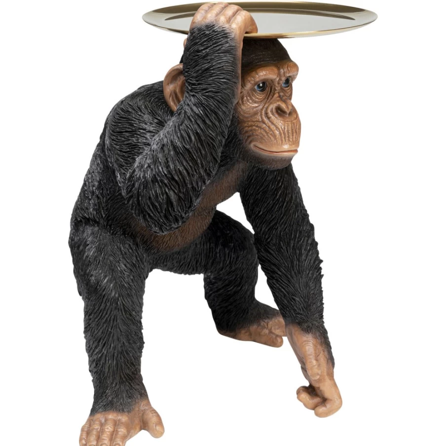 KARE Design Modern Butler Chimpanzee Figurine - Black Decorative Statue, 52cm Height
