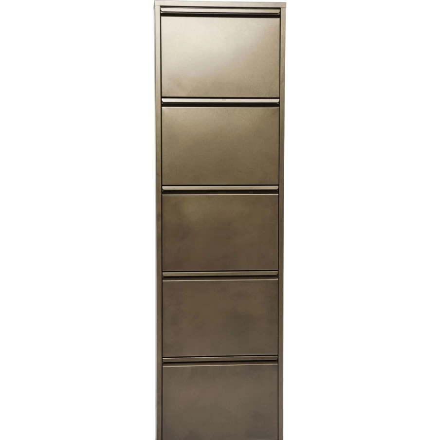 KARE Design Caruso 5 Bronze Shoe Storage Container | Modern Shoe Cabinet with Metal Frame