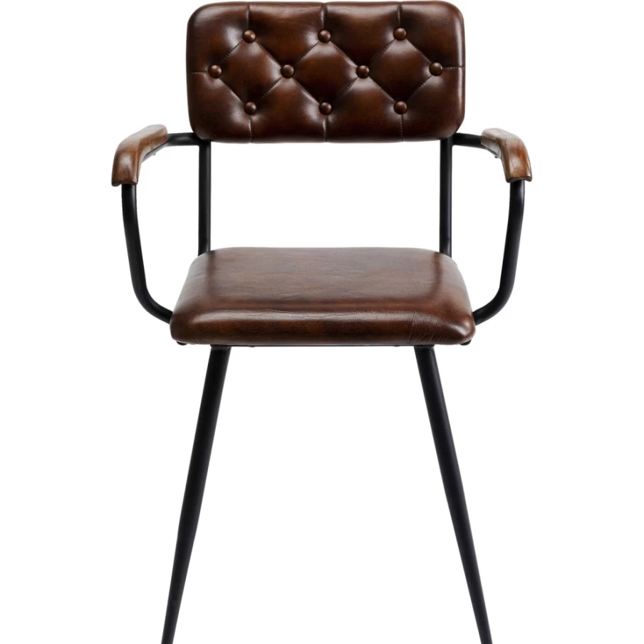 "KARE Design Salsa Leather Armchair in Brown – Premium Armrest Chair"
