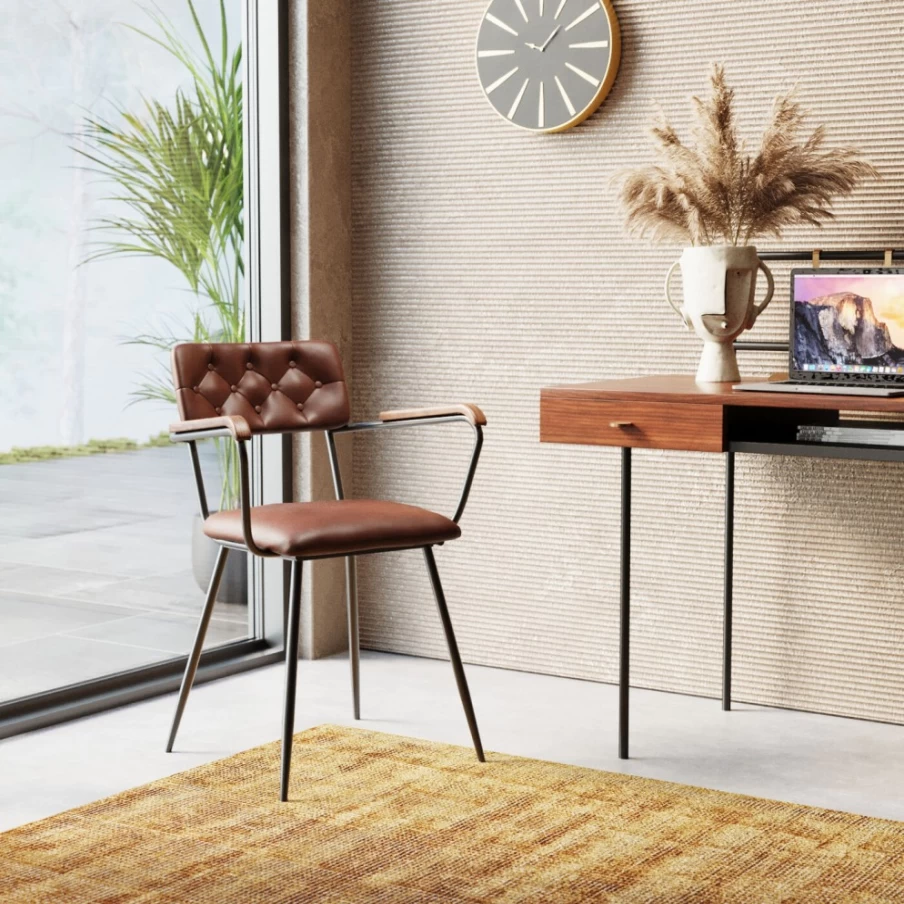 "KARE Design Salsa Leather Armchair in Brown – Premium Armrest Chair"