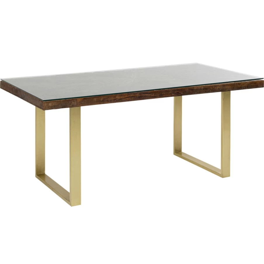 "KARE Design Brass Dining Table Conley 160X80 - Modern Industrial Style"