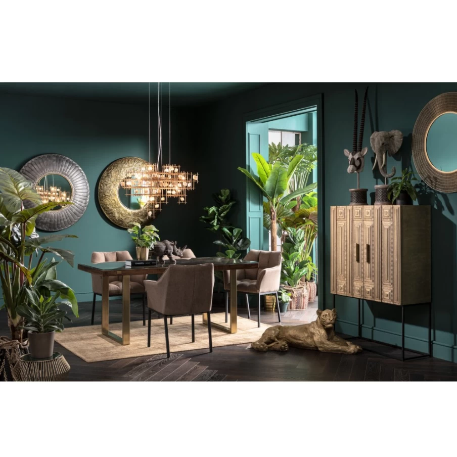 "KARE Design Brass Dining Table Conley 160X80 - Modern Industrial Style"