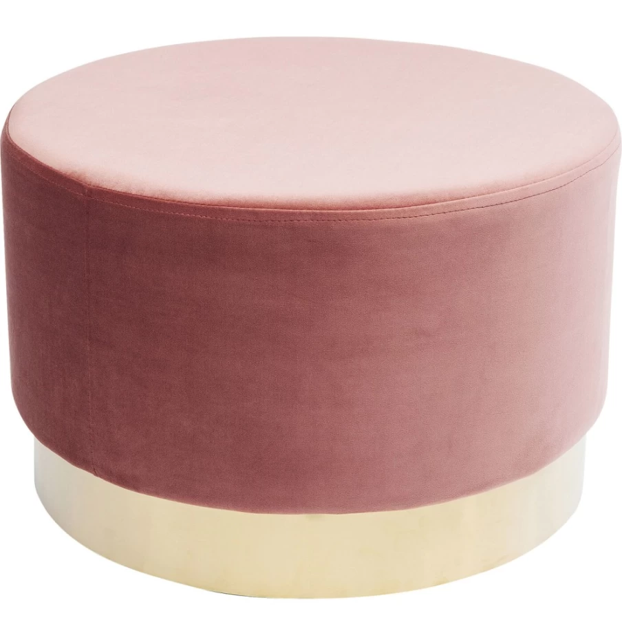 KARE Design Modern Cherry Mauve Stool with Brass Legs - 55cm Height
